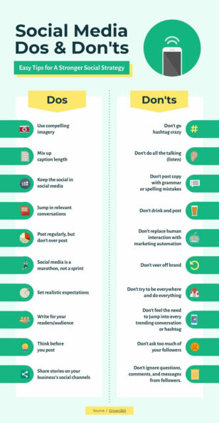 Social Media Marketing Tips Comparison Infographic Template