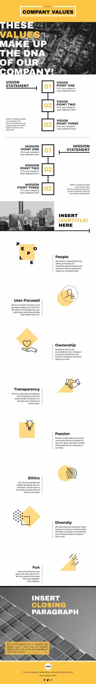 Company Value Infographic Template