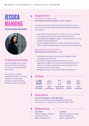 Social Media Specialist Resume Poster Template