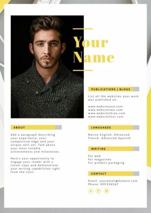 CV for writer template