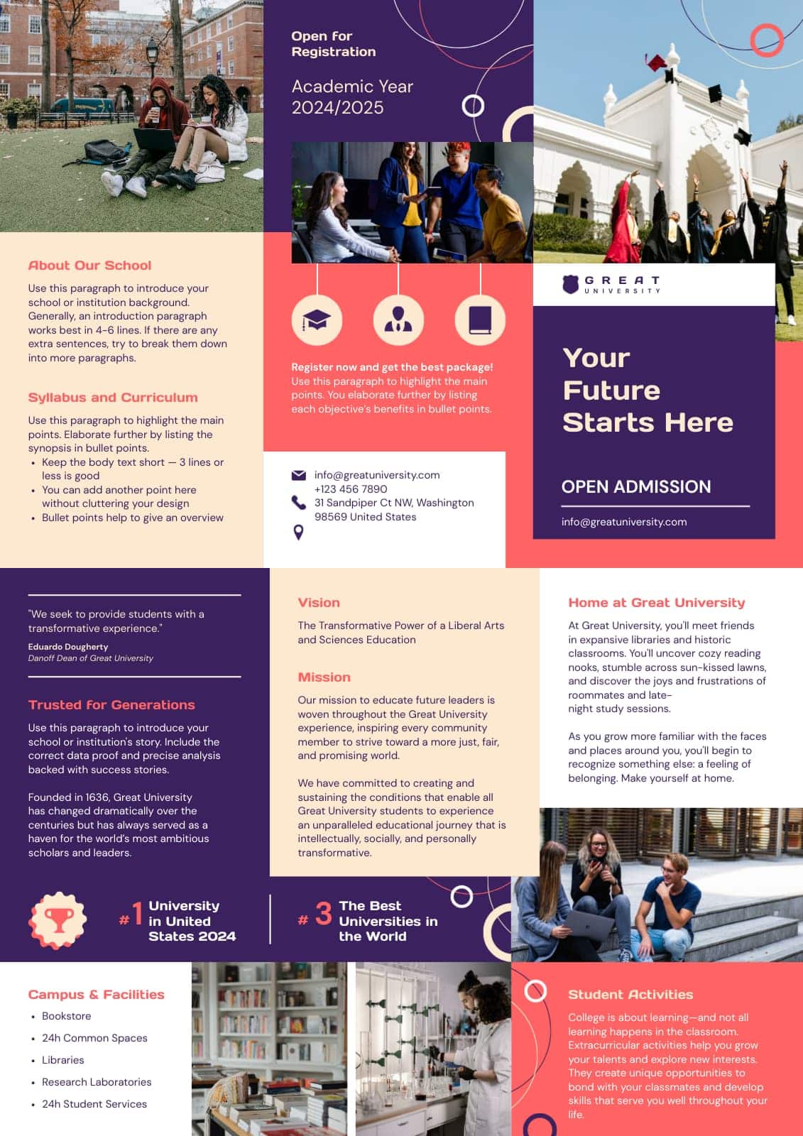 university trifold