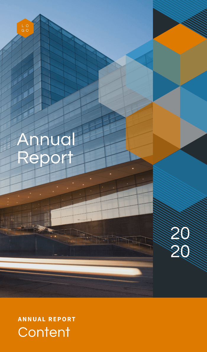 corporate annual report that can be edited with Piktochart's free report maker